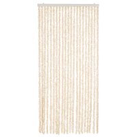 vidaXL Fliegenvorhang Beige und Wei&szlig; 90x220 cm Chenille