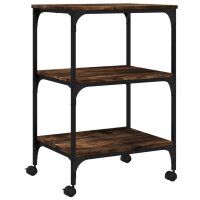 vidaXL Druckerständer 3 Ablagen Räuchereiche 50x41x75 cm Holzwerkstoff