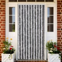 vidaXL Fliegenvorhang Grau und Schwarz 90x220 cm Chenille