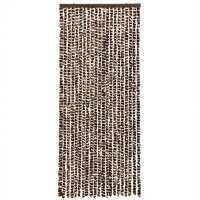vidaXL Fliegenvorhang Braun und Weiß 100x230 cm Chenille