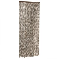 vidaXL Fliegenvorhang Taupe und Wei&szlig; 100x230 cm Chenille