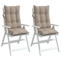 vidaXL Hochlehner-Auflagen 2 Stk. Taupe Oxford-Gewebe