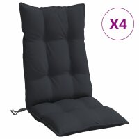 vidaXL Hochlehner-Auflagen 4 Stk. Schwarz Oxford-Gewebe