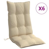 vidaXL Hochlehner-Auflagen 6 Stk. Beige Oxford-Gewebe