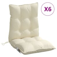 vidaXL Niedriglehner-Auflagen 6 Stk. Creme Oxford-Gewebe