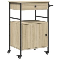 vidaXL K&uuml;chenwagen Sonoma-Eiche 56x43x89,5 cm Holzwerkstoff