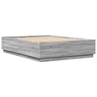 vidaXL Bettgestell Grau Sonoma 150x200 cm Holzwerkstoff