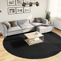 vidaXL Teppich OVIEDO Kurzflor Schwarz &Oslash; 280 cm