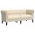 vidaXL Chesterfield-Sofa 2-Sitzer Creme Stoff