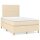 vidaXL Boxspringbett mit Matratze &amp; LED Creme 120x190 cm Stoff