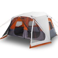 vidaXL Campingzelt Hellgrau und Orange Verdunkelungsstoff LED