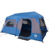 vidaXL Campingzelt 9 Personen Blau Verdunkelungsstoff Wasserfest