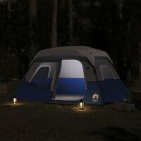 vidaXL Campingzelt Hellblau Verdunkelungsstoff LED