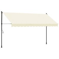 vidaXL Markise Einziehbar Creme 350x150 cm Stoff und Stahl