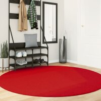 vidaXL Teppich OVIEDO Kurzflor Rot &Oslash; 200 cm