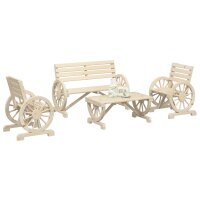 vidaXL 4-tlg. Garten-Lounge-Set Massivholz Tanne