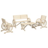 vidaXL 4-tlg. Garten-Lounge-Set Massivholz Tanne