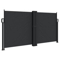 vidaXL Seitenmarkise Ausziehbar Schwarz 120x1200 cm