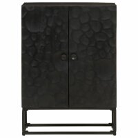 vidaXL Sideboard Schwarz 55x30x76 cm Massivholz Mango und Eisen