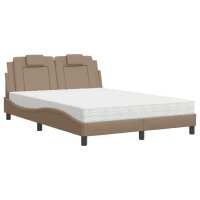 vidaXL Bett mit Matratze Cappuccino-Braun 120x200 cm Kunstleder