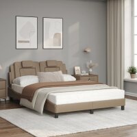 vidaXL Bett mit Matratze Cappuccino-Braun 120x200 cm Kunstleder