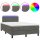 vidaXL Boxspringbett mit Matratze &amp; LED Dunkelgrau 120x190 cm Samt