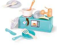 Kitchen Toys Spielzeugspüle mit Wasserhahn & Zubehör 11-teilig