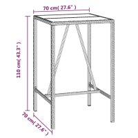 vidaXL 5-tlg. Gartenbar-Set mit Kissen Schwarz Poly Rattan