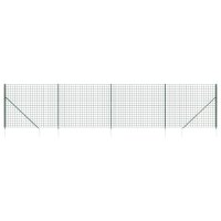 vidaXL Maschendrahtzaun mit Bodenhülsen Grün 1,6x10 m