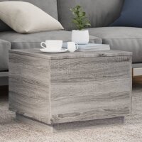 vidaXL Couchtisch mit LED-Leuchten Grau Sonoma 50x50x40 cm