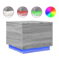 vidaXL Couchtisch mit LED-Leuchten Grau Sonoma 50x50x40 cm