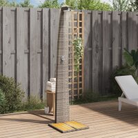 vidaXL Gartendusche Grau 55x60x224 cm Poly Rattan und Akazienholz