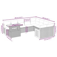 vidaXL 10-tlg. Garten-Sofagarnitur mit Kissen Grau Poly Rattan