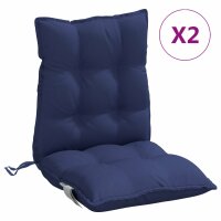 vidaXL Niedriglehner-Auflagen 2 Stk. Marineblau Oxford-Gewebe