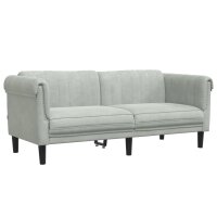vidaXL Sofa 2-Sitzer Hellgrau Samt