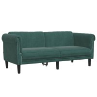 vidaXL Sofa 2-Sitzer Dunkelgrün Samt
