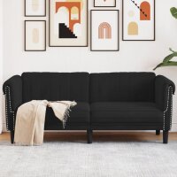 vidaXL Sofa 2-Sitzer Schwarz Samt