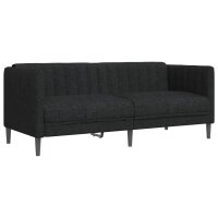 vidaXL Sofa 2-Sitzer Schwarz Stoff