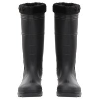 vidaXL Gummistiefel mit Herausnehmbarem Innenfutter Schwarz Gr. 44 PVC