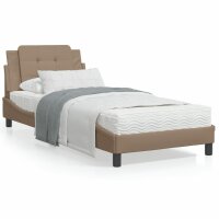 vidaXL Bett mit Matratze Cappuccino-Braun 80x200 cm Kunstleder