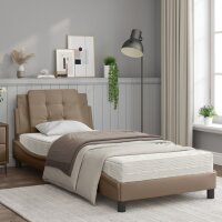 vidaXL Bett mit Matratze Cappuccino-Braun 90x200 cm Kunstleder