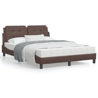 vidaXL Bett mit Matratze Braun 140x200 cm Kunstleder