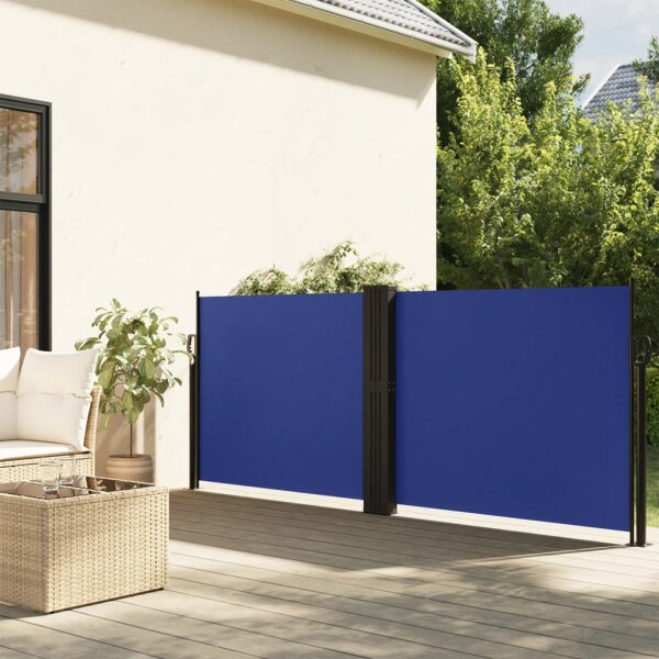 vidaXL Seitenmarkise Ausziehbar Blau 100x600 cm