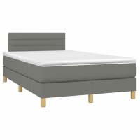 vidaXL Boxspringbett mit Matratze Dunkelgrau 120x190 cm Stoff