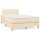 vidaXL Boxspringbett mit Matratze Creme 120x190 cm Stoff