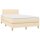 vidaXL Boxspringbett mit Matratze Creme 120x190 cm Stoff