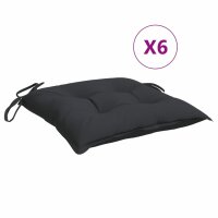 vidaXL Stuhlkissen 6 Stk. Schwarz 40x40x7 cm Oxford-Gewebe