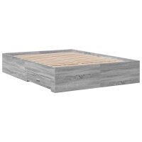 vidaXL Bettgestell mit Schubladen Grau Sonoma 120x190 cm Holzwerkstoff