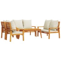 vidaXL 5-tlg. Garten-Lounge-Set mit Kissen Massivholz Akazie