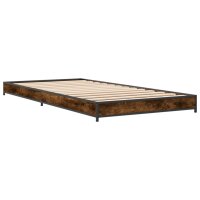 vidaXL Bettgestell R&auml;uchereiche 90x190 cm Holzwerkstoff und Metall